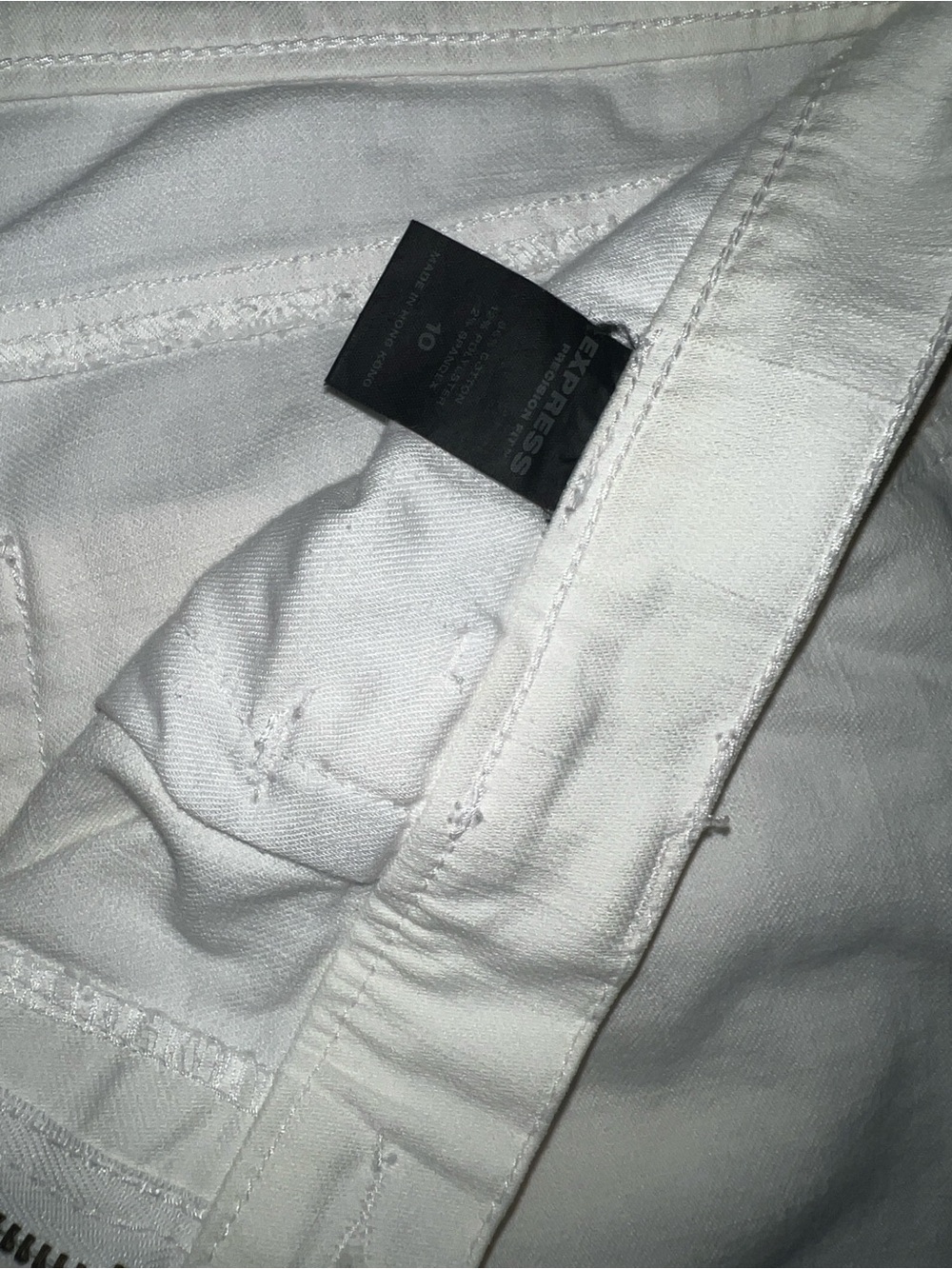 Express Precision Fit Women's White Straight-Leg Denim Jeans Size 10 - Picture 4 of 9